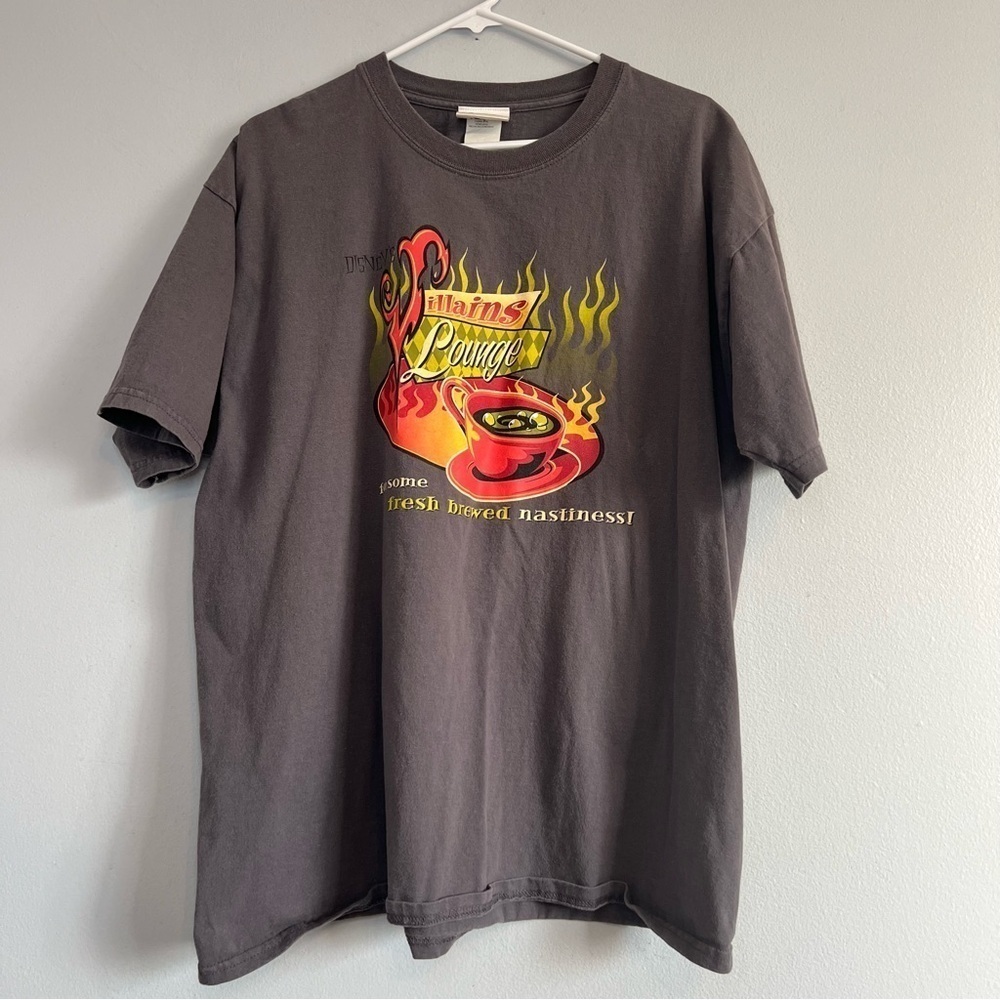 Disney Villains Lounge T-Shirt Sz XL Gray Unique Tee WDW Fresh Brewed Nasty